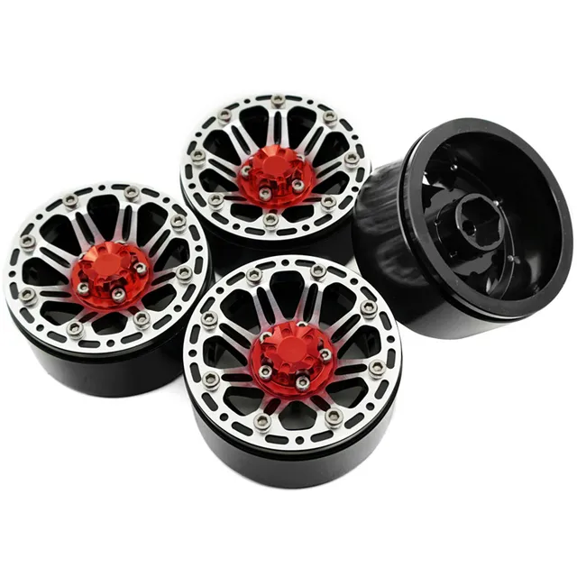 Cheap 4PCS 1.9inch 1/10 RC Crawler Alloy Wheel Rim 1.9'' Beadlock for 1/10 RC Axial SCX10 TAMIYA CC01 RC4WD D90 RC Car Metal Wheel Hub