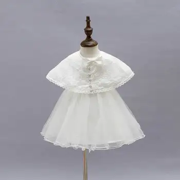 

Retail New Newborn Baby Christening Gown 2pcs Sets Infant Girls Princess Lace Baptism Dress Toddler Baby Clothing 9120BB