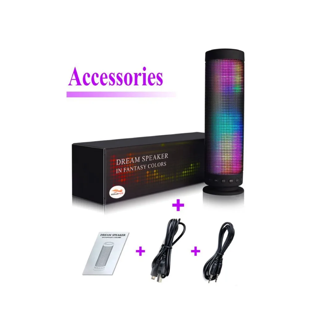 

GOLDFOX 3D Pulse Portable Wireless Bluetooth Speaker Colorful 360 Degrees LED Light Mini Stereo U-disk TF card Outdoor Speakers