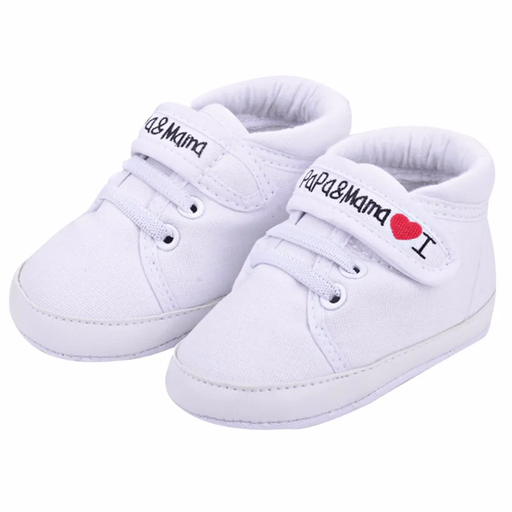 Детская обувь; парусиновые кроссовки с мягкой подошвой; спортивная обувь для новорожденных мальчиков и девочек; обувь с узором в полоску; мягкая нескользящая обувь для малышей - Цвет: Белый