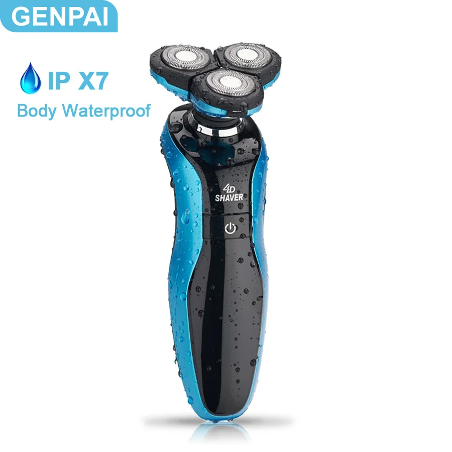 GENPAI Shaver Waterproof Rechargeable Electric Shaver Triple Blade Electric Shaving Razor Men Shaving & Hair Removal