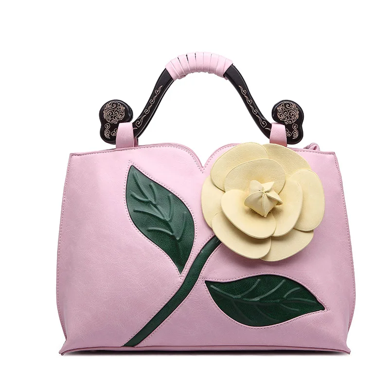 QIAOBAO новая Брендовая женская сумка с большим бантом на Плечо Дизайнерские дамские сумки высококачественная Сумка-тоут с цветком 7 цветов - Цвет: Pink