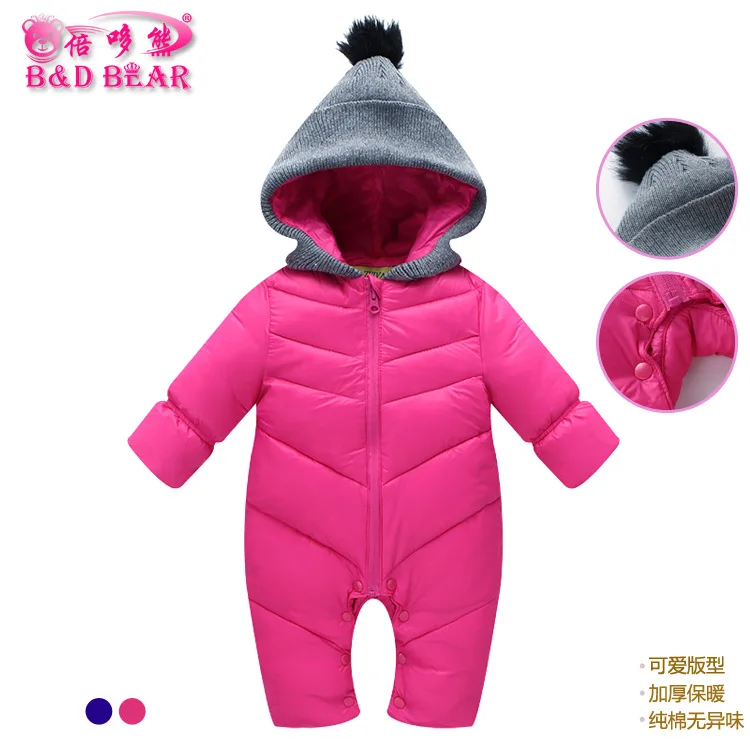

Toddlers Snowsuit Winter Baby Boys Girls Newborn Cotton-padded Clothes Parka Thicken Baby Romper Rompers Warm Overalls for Baby