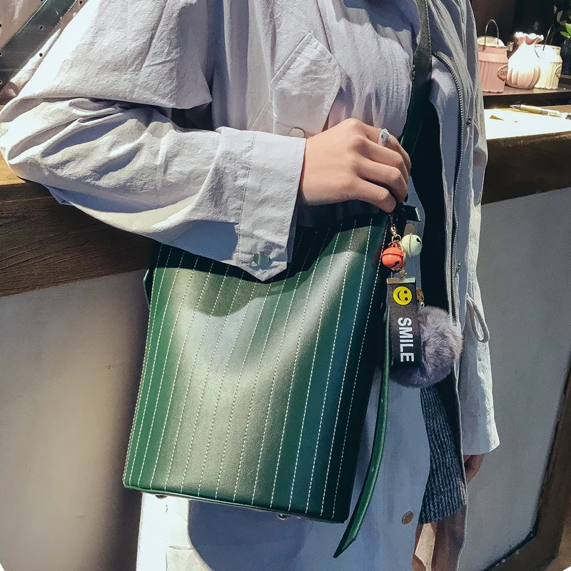 

2019 Wither Fashion Brand Women Bag PU Leather Shoulder Bag Female Bucket Bag Women's Messenger Bag Handbag For Girls 277
