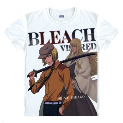 Аниме Bleach косплей Aizen Sousuke футболки с короткими рукавами и принтом Kurosaki Ichigo футболки Hitsugaya Toushirou Повседневные Дышащие Топы - Цвет: 17