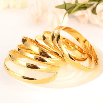 

4pcs big Dubai Gold Stamp women girls Bangle india Bracelet for adult african men Bairn Jewelry mideast Arab charms cute Gift