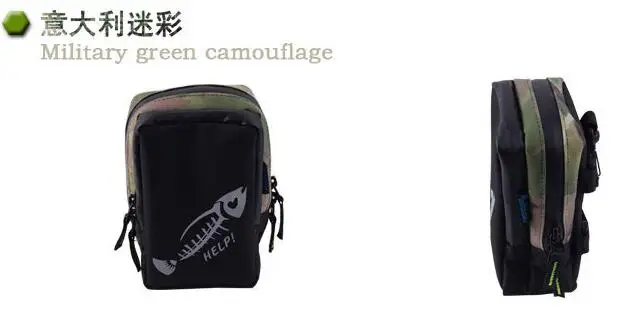 iLURE HELP маленький рыболовный комплект спортивная сумка с ремнем на запястье для озера и морской рыбалки мини-сумка в комплекте с большой рыболовной сумкой - Цвет: Military Green Camou