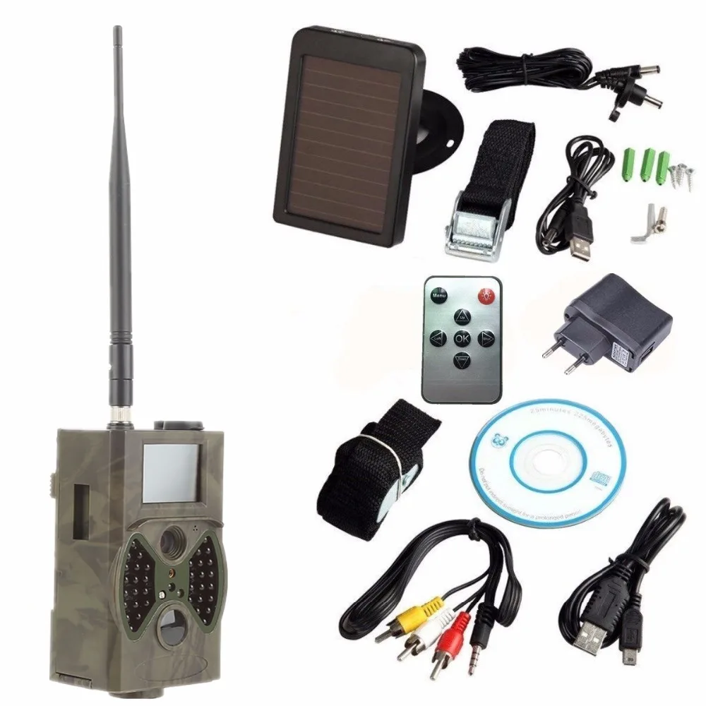 HC 300M Hunting Camera MMS With Solar Power Pack GPRS Hunting Game Camera Wild Cameras Infrared Trail camera with solar battery (1)