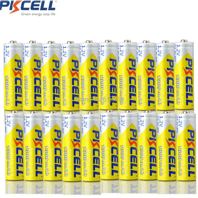 20 шт PKCELL AA 1300mAh батарея 1,2 V aa Аккумуляторная батарея 2A Ni-MH батареи более 1000 круг для Mp3 цифровой камеры