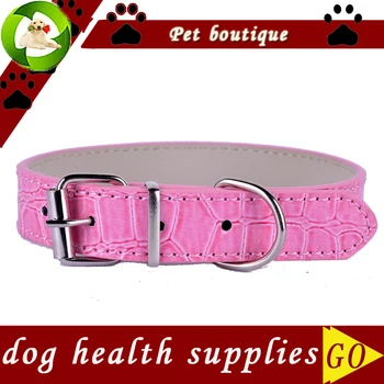 

Fashion Croc Leather Dog-Collar Pink Red White Black Colors Collar For Small Dogs Pet Products Dog Collars & Leads