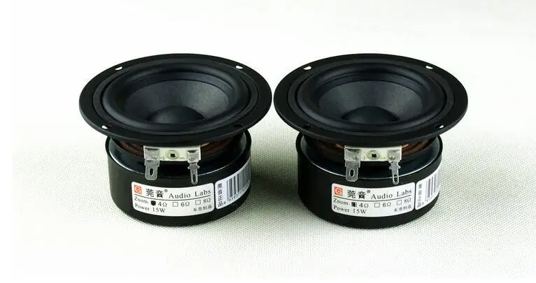 

One Pair 3 inch 4 ohm 15W Full Range Speaker Subwoofer Tweeter HIFI loudspeaker box DIY