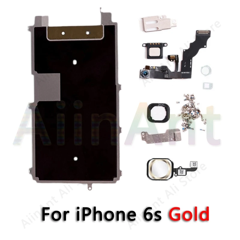 Для iPhone 5 5S 5c 6 6s Plus ЖК-экран металлические маленькие детали Защитная крышка ушной динамик фронтальная камера кнопка Home Flex