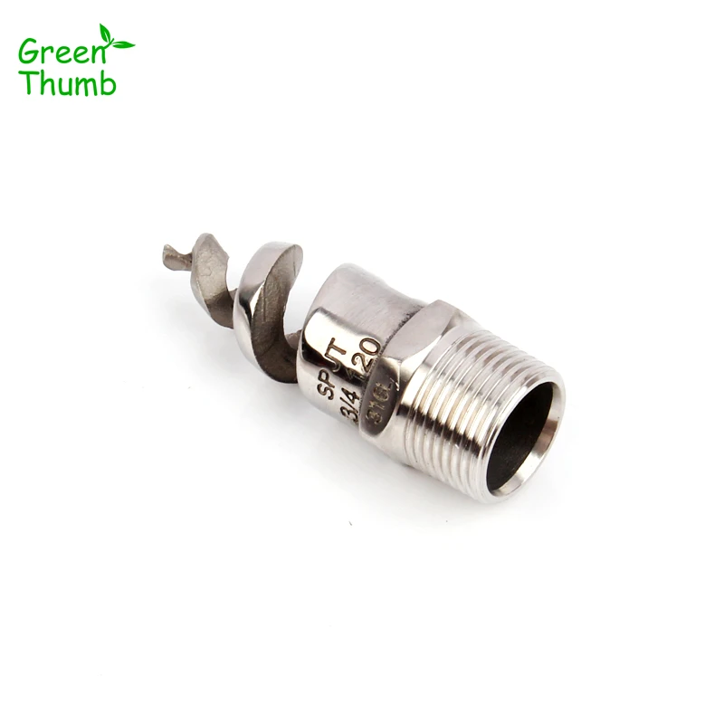 

1pc Green Thumb 3/4 Inch Male Thread Stainless Steel Spiral Nozzle Silver Atomization Sprinkler Heads Garden Hose Metal Nozzle
