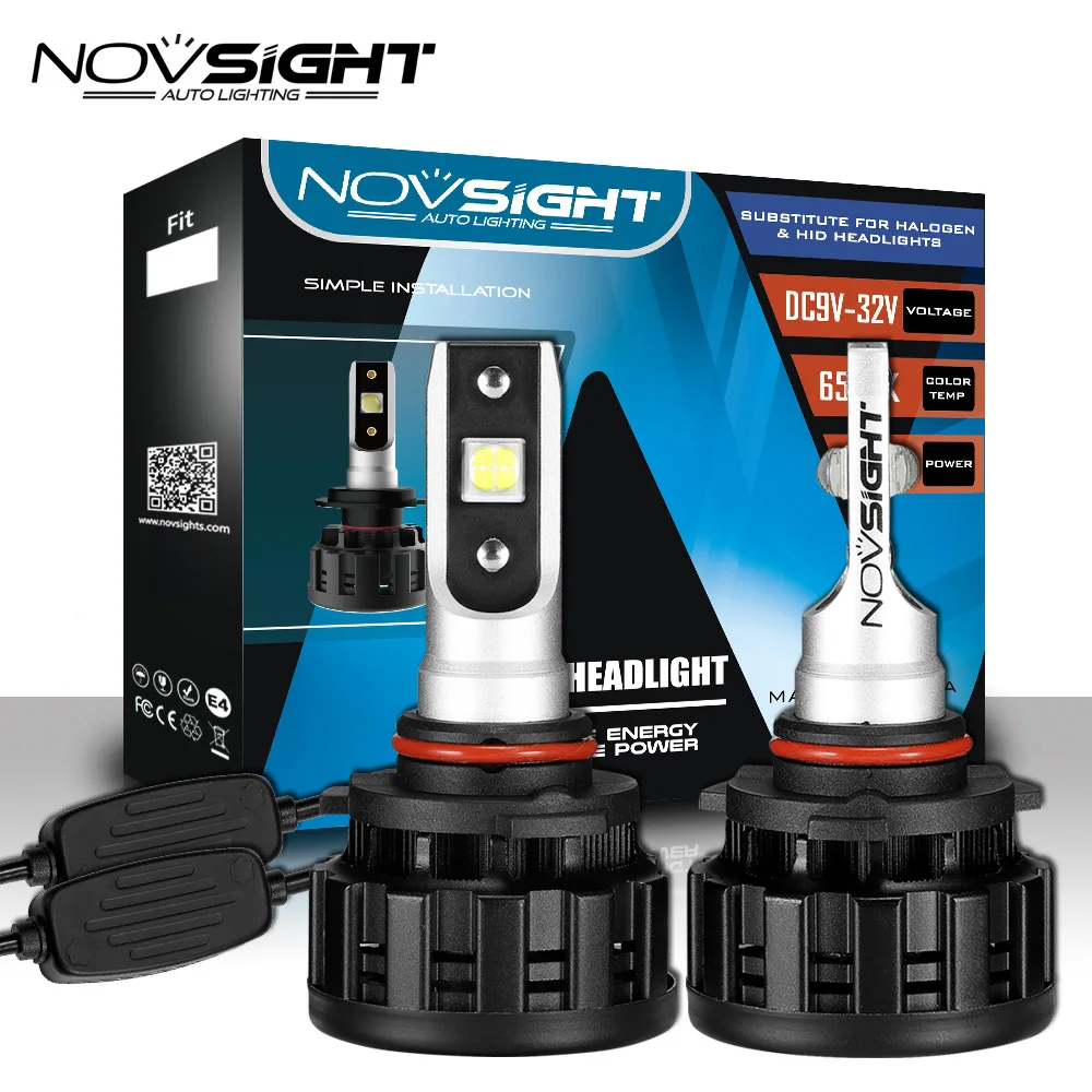 NOVSIGHT авто фары светодиодные фары головного света 9005 9006 H4 H7 H11 XHP50 светодиодный чипов 60 Вт 16000LM 6500 к автомобильный светильник 12v 24v