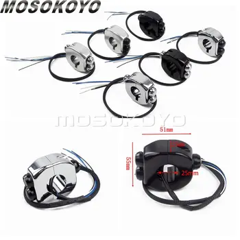 

25mm Waterproof Motocycle Switches ON OFF For 1" Handlebar Mount Headlight Fog Light Switch Button Start Kill Horn Reset Button