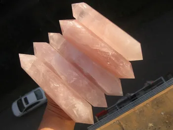 

1341g (2.96lb) NATURAL Rose quartz crystal double point healing