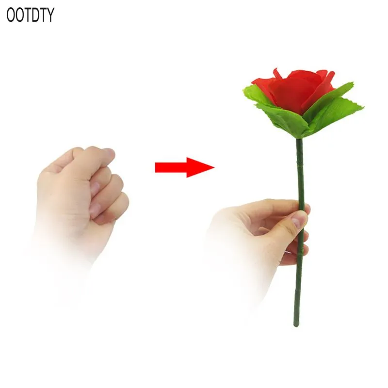 

OOTDTY Folding Roses Empty-handed Appear Rose Scarves Change Roses Magic Toy Props
