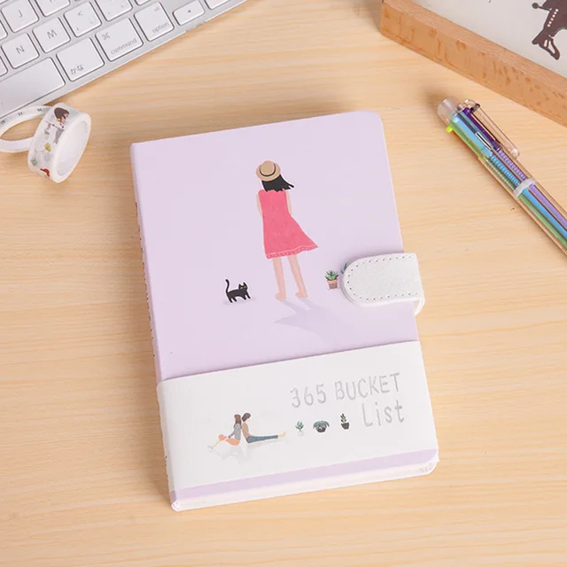 korean cute 365 wish list planner notebook school stationery store