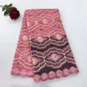

African Lace Fabric 2018 High Quality Lace Nigerian Lace Fabric With Stones Embroidery Tulle French Lace Women Pink A1237-1