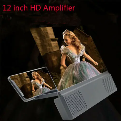 

12'' Folding Mobile Phone Screen Magnifier 3D HD Screen Amplifier Stand Bracket