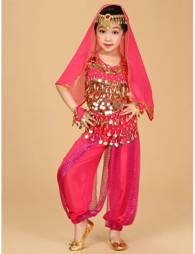 Болливуд танцевальные костюмы Индийский танец живота нарядные платья для Танцев Живота Одежда для танцев для детей для малышей; для детей; для девочек