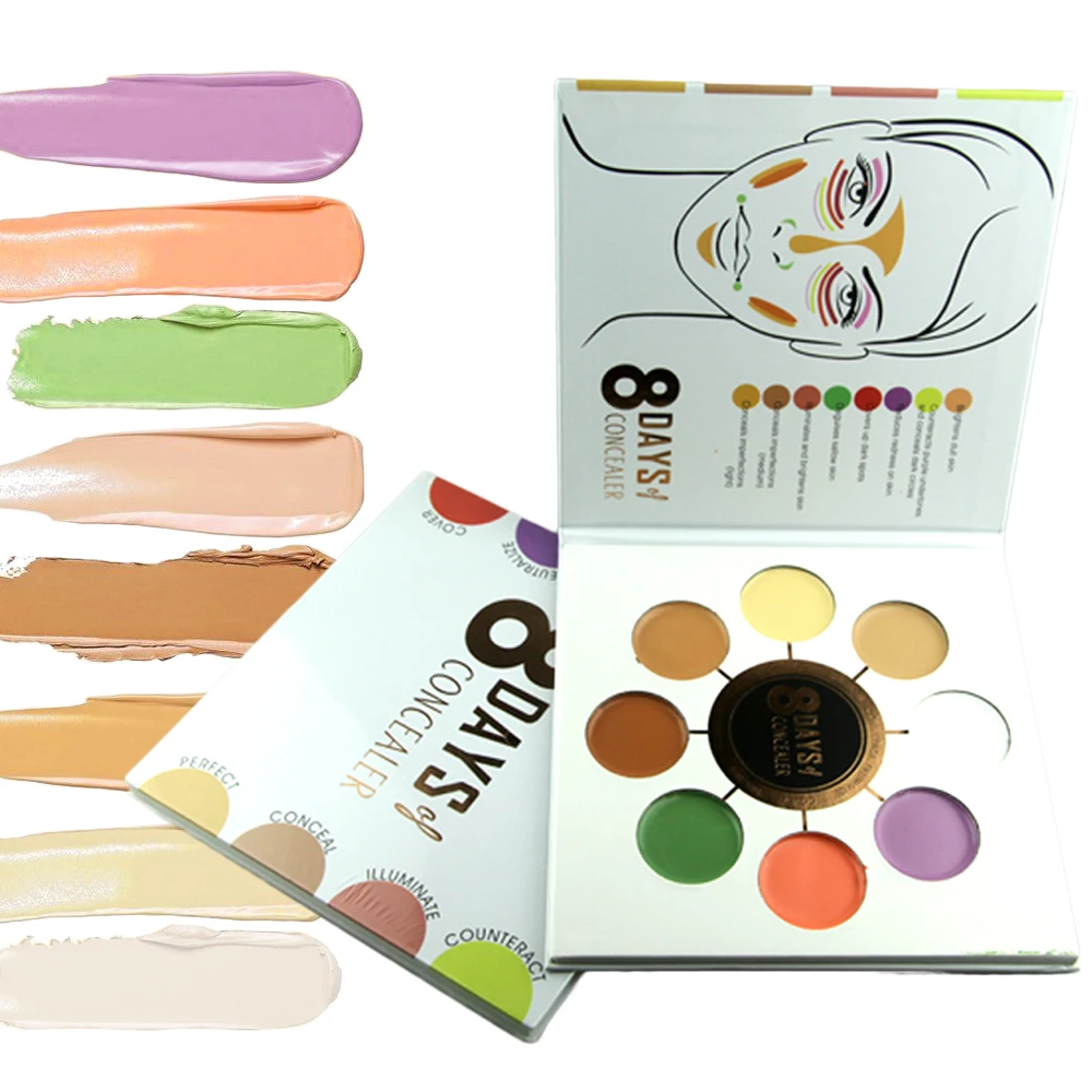 

ZD 1Pc 8 days Concealer Palette Maquiagem Oil Control Brighten Face Cream Makeup Waterproof Contouring Cosmetics Full 25G F2125