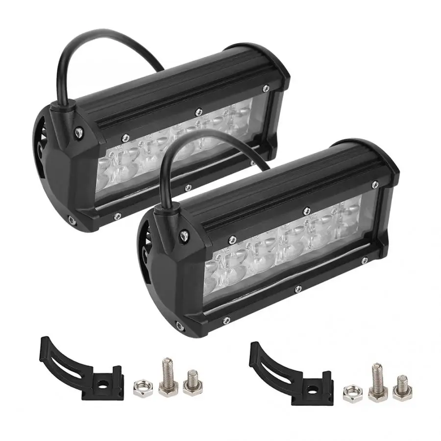 

2Pcs 7inch 24LED Quad-row Work Light Bar Spot Flood Driving Fog Lamp for Truck ATV UTV SUV LED headlights led work light