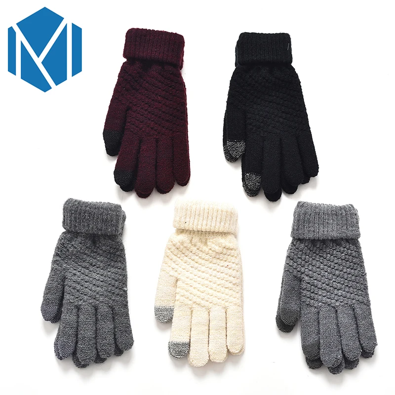 H женские зимние теплые вязаные утолщенные эластичные варежки, перчатки, женские Теплые повседневные перчатки с открытыми пальцами, аксессуары для девочек