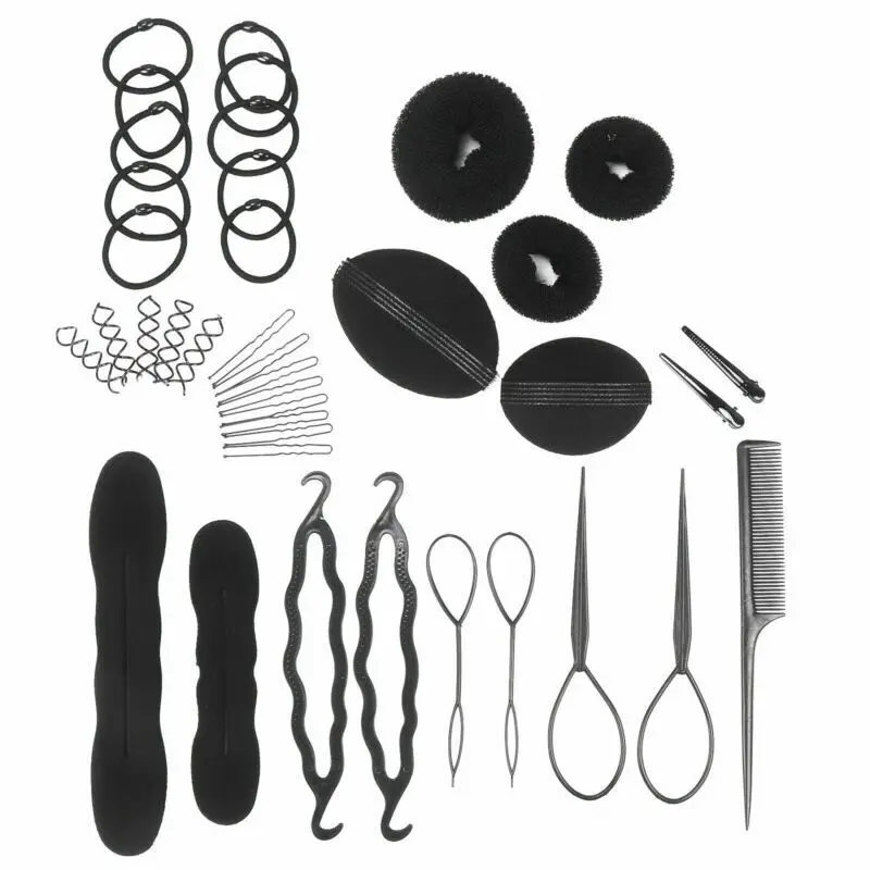 71Pc/Set Set Styling Clip Bun Maker Hair Twist Braid Ponytail Tool Accessories