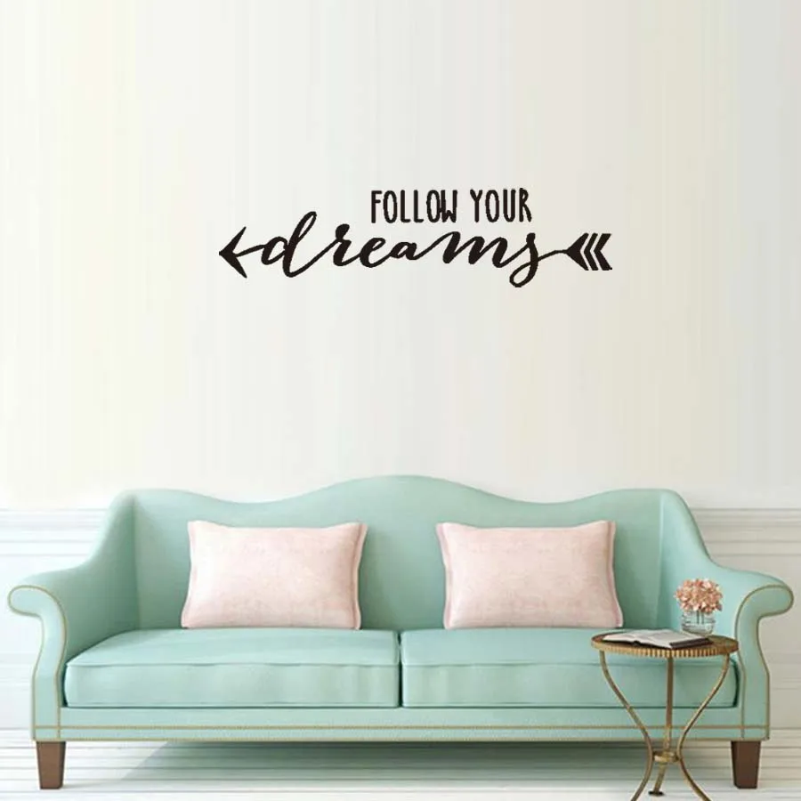 Follow Your Dream Wall Stickers Modern Quotes Wall Decals Colorful Decals Can Be Choosed For Living Nursery Kids RomeHome Decora (4)