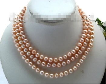 

shipping>>>>50"10mm round pink freshwater pearl necklace