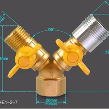 Комплект из двух штук BSP1/" BSP3/4" DN15 Y Тип латунный клапан-Тройник Разъем-разъем