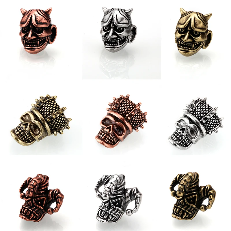 

DIY Skull Beads Paracord Bead Joker Skull Brass Lanyard Bracelet Beads Custom Paracord Supplies Knife Beads DIY Accessories