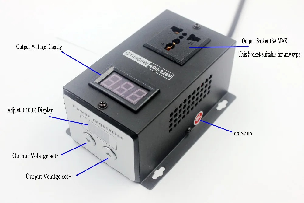 Переменный ток 220 В 4000 Вт SCR Электронный регулятор напряжения регулятор мощности регулировка температуры регулятор скорости Диммер термостат