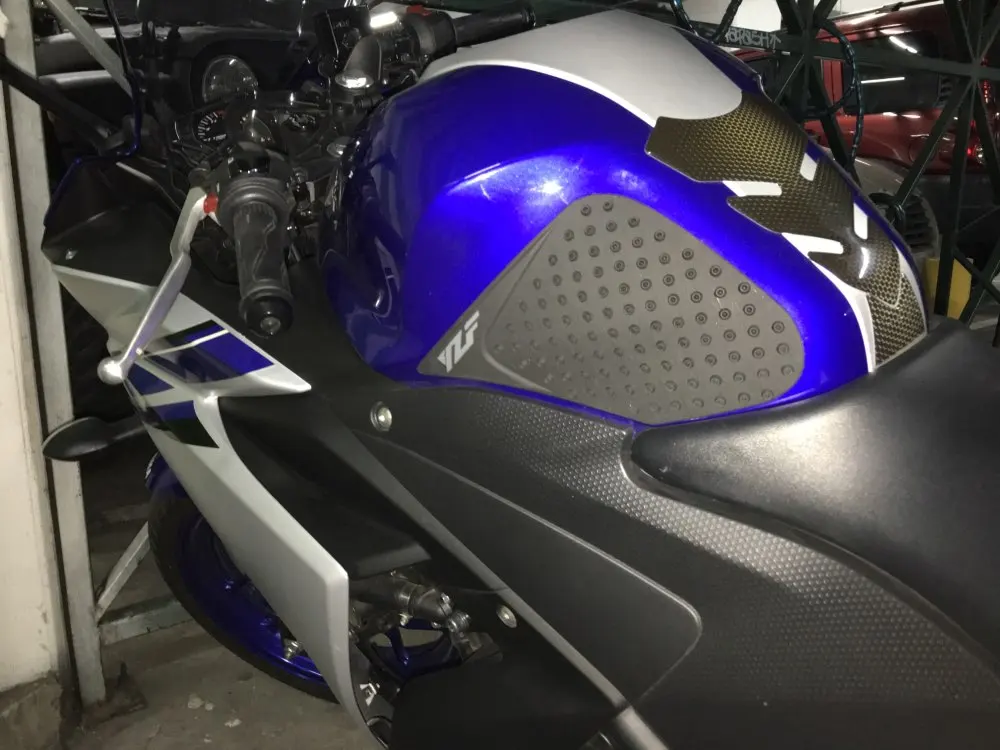 MTImport YZF R3 Anti slip Tank Pad Side Gas Knee Grip Traction Pads Sticker Decals For Yamaha R3 2014 2015 2016 (5)