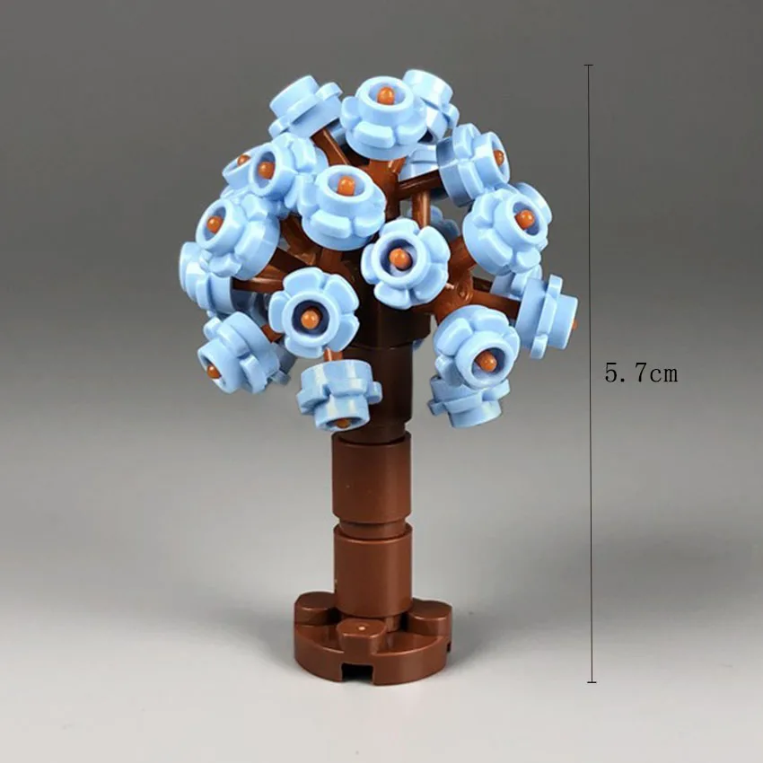 3Pcsset Toy Small Flower Hydrangea Tree Building Blocks City Street MOC Garden Plants Accessories Parts Bricks Set Kids Toys (2)