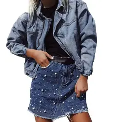 Для женщин летние сексуальные юбки вечерние ночной клуб Женские необычная джинсовая юбка Высокая Талия Bodycon Короткие мини-юбка