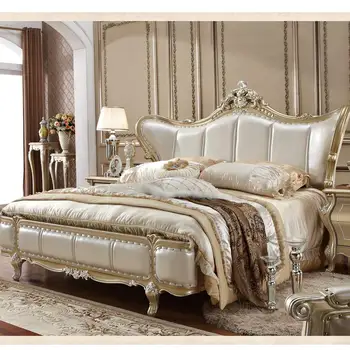 

Factory Price Silver Golden Classical Master King Bedroom Set Luxury