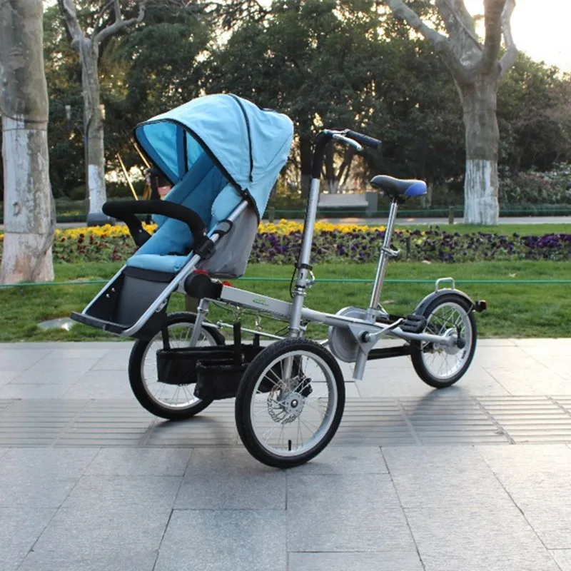 Новая брендовая коляска для мамы и ребенка, детская складная коляска на трех колесах, детская коляска для велосипеда, детская коляска для велосипеда, не Taga, велосипедная коляска