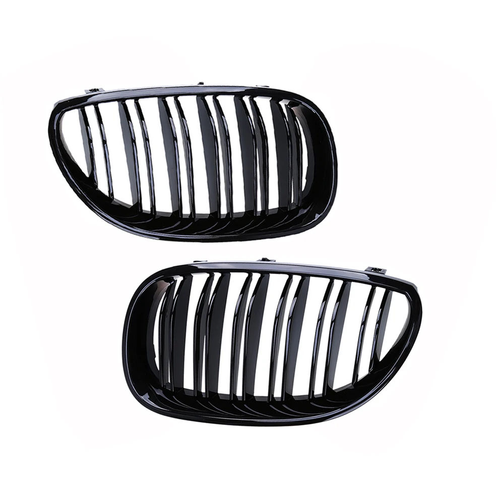 POSSBAY-Gloss-Black-Double-Lines-Kindly-Grille-Front-Grilles-for-BMW-E60-Sedan-E61-Touring-2003