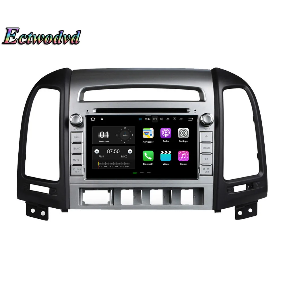 Top Ectwodvd Octa Core 4G RAM 64G ROM Android 9.0 Car Multimedia DVD Player GPS HeadUnit for Hyundai SANTA FE 2012 2013- 14