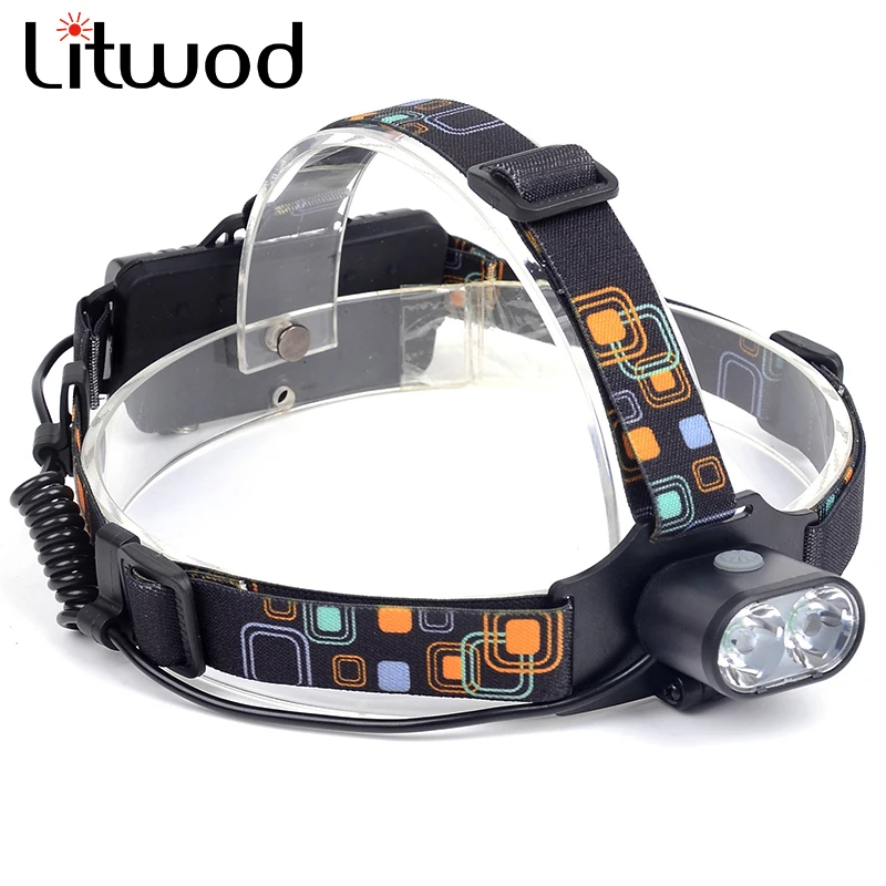 

Litwod z90 7314 8000LM 2x T6 LEDs Headlight White Light Head Lamp Flashlight 18650 Battery Headlamp For Camping Fishing Hunting