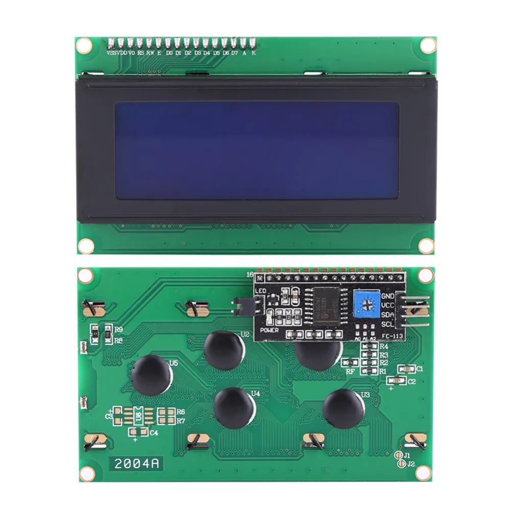 

Blue Screen White Character IIC I2C Serial 2004A 5v LCD Display Module Clear Optoelectronic Showing Displays