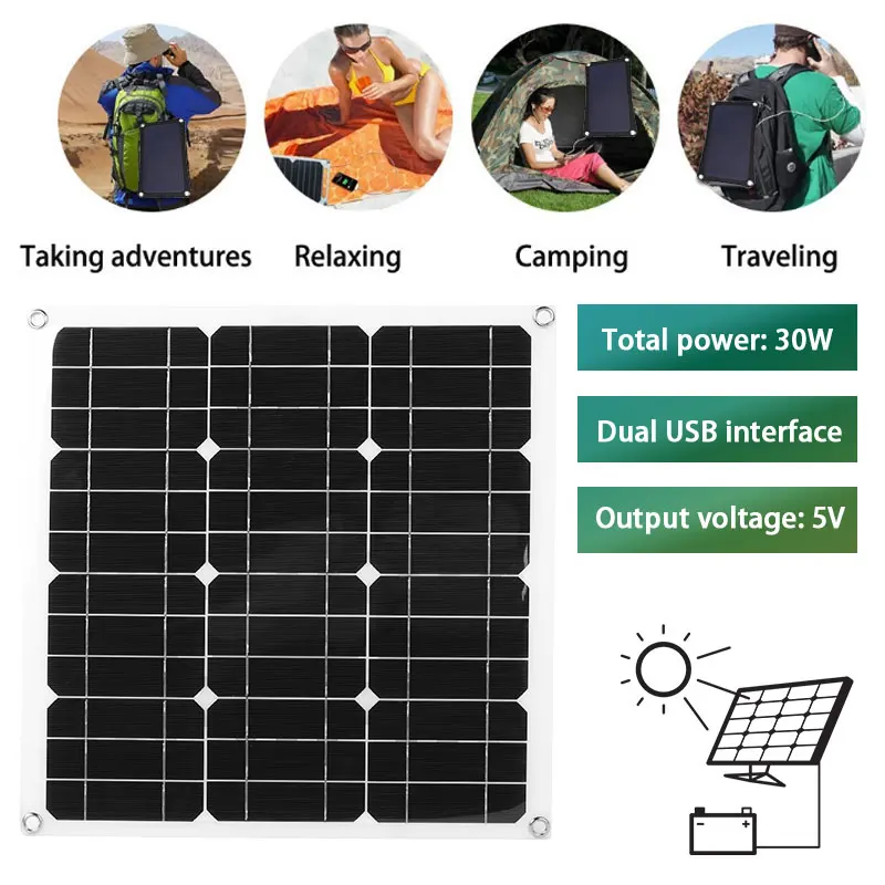 

DIY Multifunctional Solar Panel Kit Solar Panel Charger Solar Controller Charging Solar Panel System 30W 420 X420mm