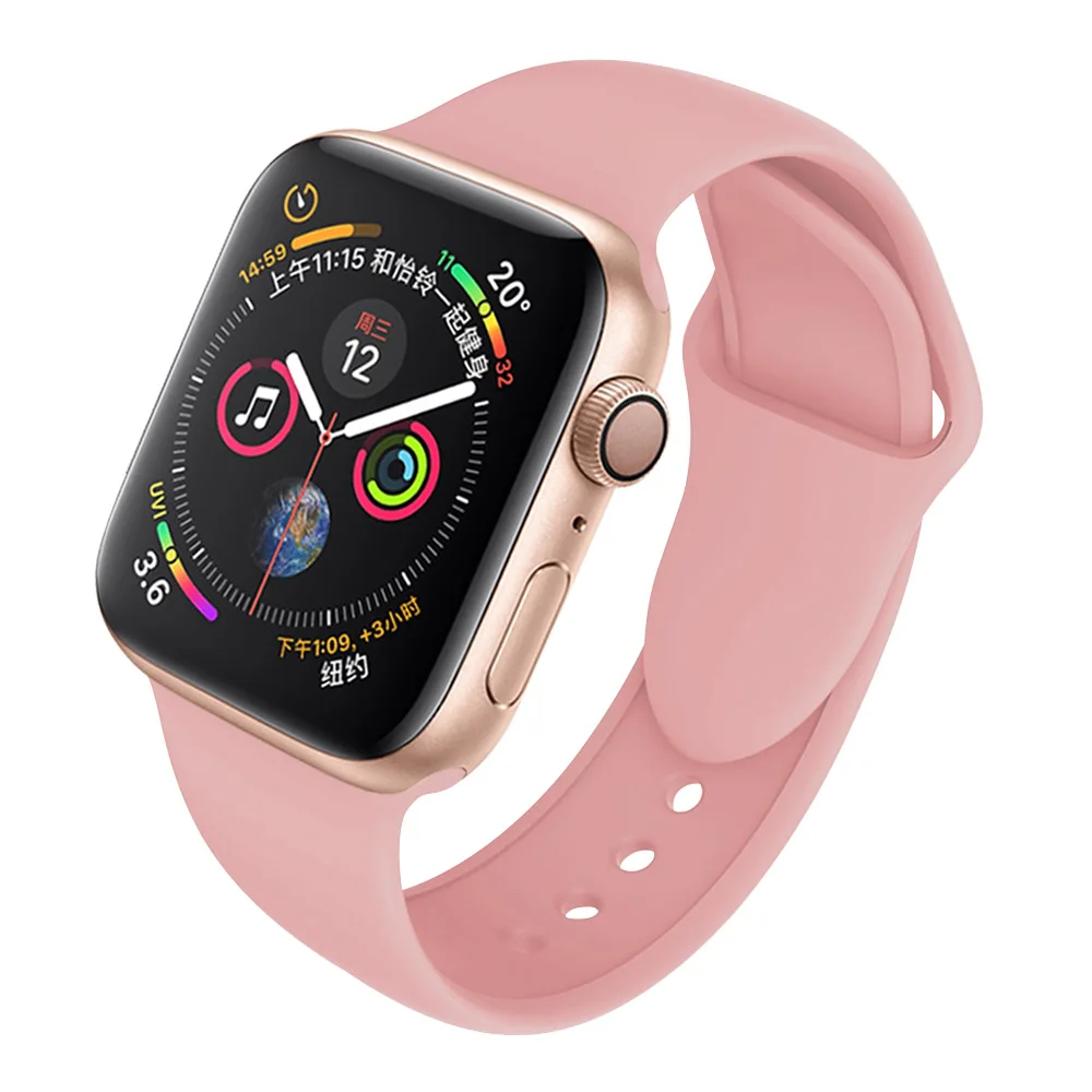 Ремешок SCELTECH для apple watch band 4 3 Iwatch band 38 мм 42 мм для apple watch ремешок 44 мм 40 мм спортивный силиконовый браслет ремешок для часов - Цвет: Rose