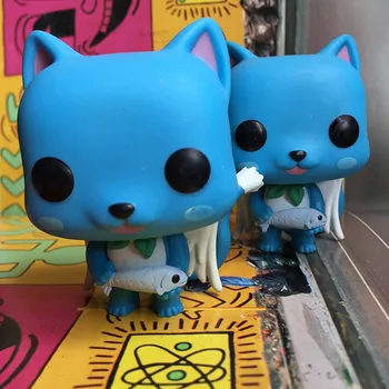 

10pcs/set Original Secondhand Funko pop Fairy Tail - Happy Vinyl Action Figure Collectible Model Loose Toy Cheap No Box