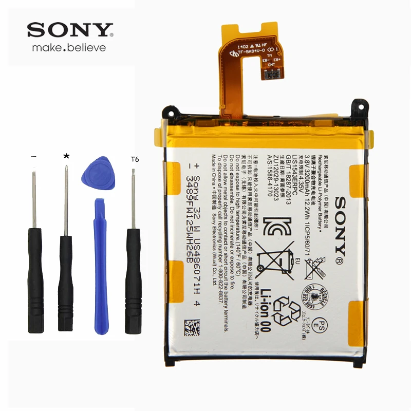 Оригинальный аккумулятор Sony LIS1543ERPC для Xperia Z2 L50 L50W L50U L50T D6502 D6503 3200 мАч|battery for|battery for