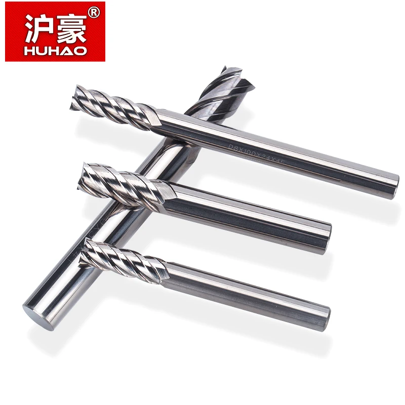 HUHAO 1 шт. HRC 65 Cermet 4 флейты спиральная Концевая фреза CNC Высокая износостойкость для