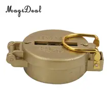 MagiDeal Карманный складной военный походный компас армейский походный дорожный линза для выживания Мини-циферблат металлический компас золотой