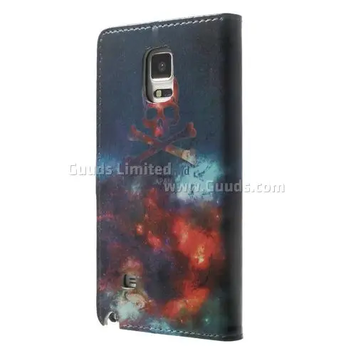 Fire Skull Leather Flip Cover for Samsung Galaxy Note 4 N910